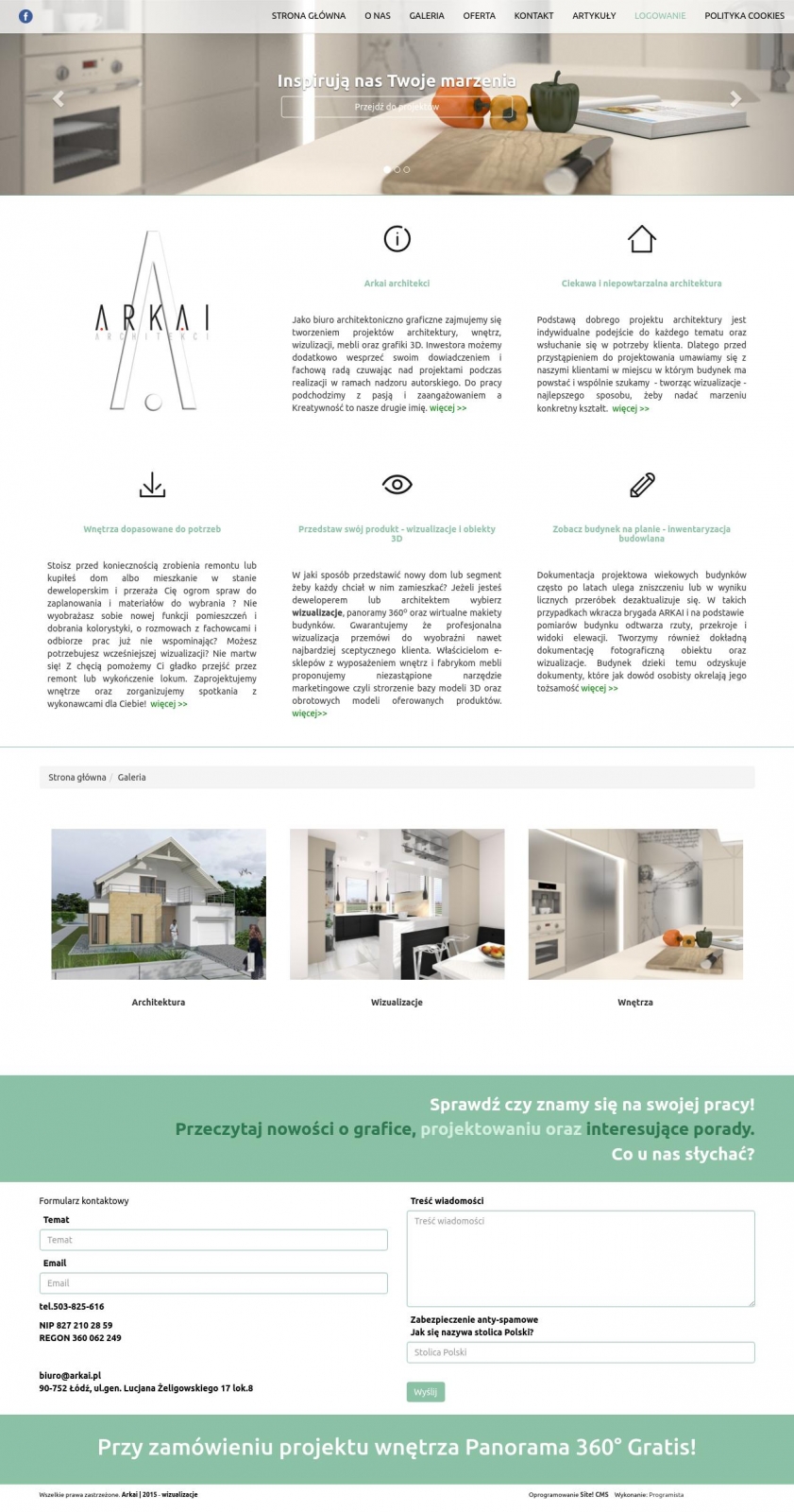 Strona www dla architektów